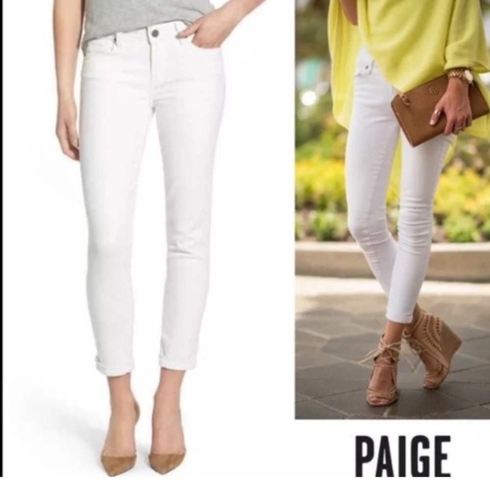 PAIGE Kylie Crop Jeans In Optic White. Size 32